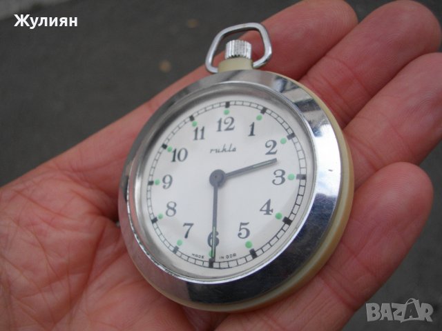 КОЛЕКЦИОНЕРСКИ ДЖОБЕН ЧАСОВНИК RUHLA GDR , снимка 3 - Антикварни и старинни предмети - 43130885