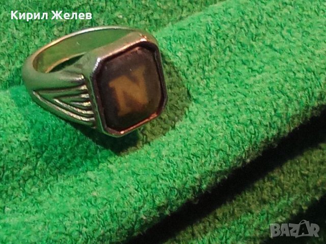 СТАР РЕТРО ВИНТИДЖ ПОСРЕБРЕН ПРЪСТЕН с БУКВА N / Буква Н 22331, снимка 9 - Антикварни и старинни предмети - 37463643