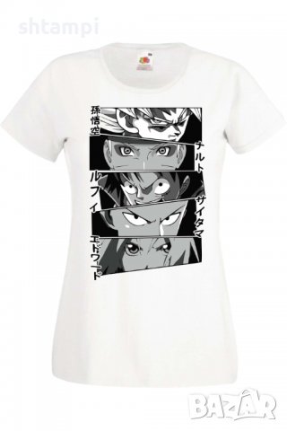 Дамска тениска Anime Heroes Naruto Goku Luffy Sakura,Анимация,игра,Празник,Повод.