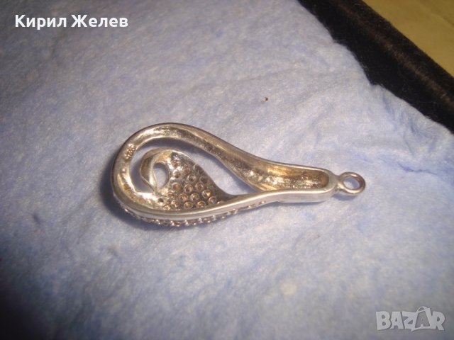 СТИЛЕН КРАСИВ СРЕБЪРЕН ФЕШЪН АРТ МЕДАЛЬОН СРЕБРО 925 с ИНКРУСТИРАНИ МИНИАТЮРНИ КРИСТАЛИ 28808, снимка 7 - Колиета, медальони, синджири - 37268989
