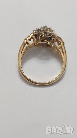 Златен пръстен с брилянти, снимка 4 - Пръстени - 43899495
