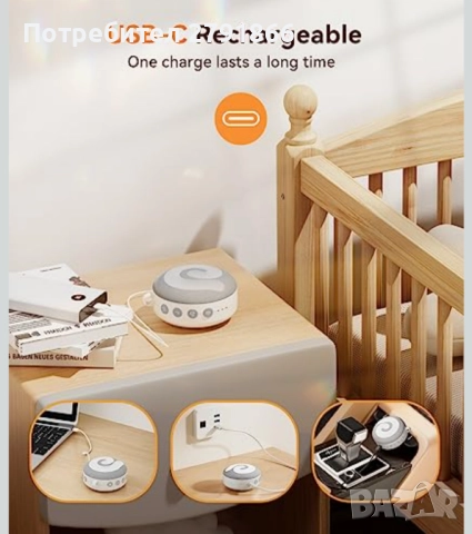 Dreamegg машина за бял шум D11 преносима звукова машина с нощна светлина за бебета,деца и възрастни, снимка 8 - Бебефони - 51991036