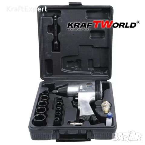 Гайковерт 1/2 комплект 17 части в куфар KraftWorld, снимка 5 - Други инструменти - 50601586