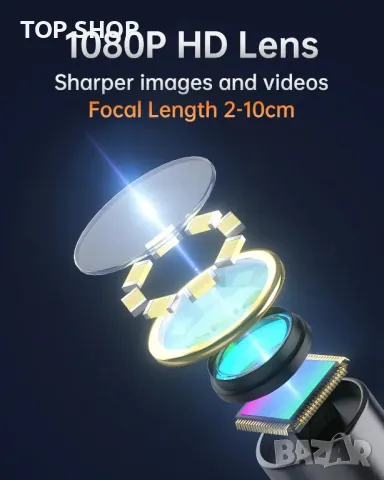 Ендоскопска камера двойна леща 4.3'' IPS екран 1080P HD  Ендоскоп бароскоп за инспекция, снимка 4 - Друга електроника - 49049715