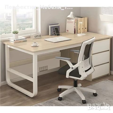 Бюджетно бюро с/без надстройка и 3 чекмеджета,метал и ПДЧ сив/натурал цвят-доставка до 7 дни!, снимка 3 - Работни маси и бюра - 48719955