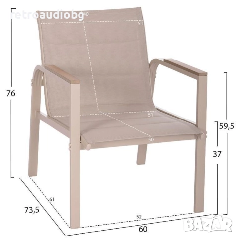 Градински алуминиев комплект ЖУЛИЕТ капучино, снимка 4 - Градински мебели, декорация  - 52822914