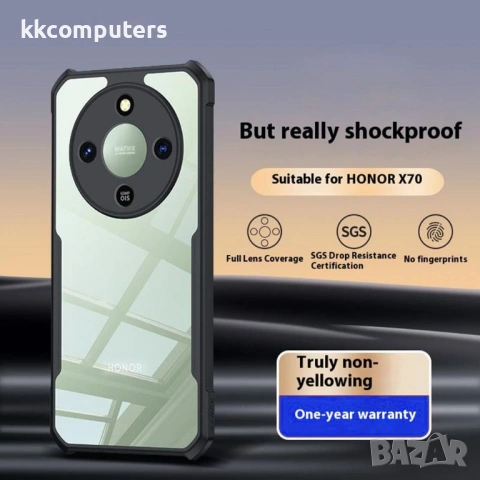 Калъф XUNDD за Honor Magic8 Lite 5G / X9d 5G / X70 5G - Shockproof, Прозрачен TPU+Aкрил, Вграден Air, снимка 3 - Калъфи, кейсове - 53174484