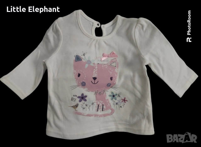 Блузка с дълъг ръкав за 3-6 мес момиченце с котенце"Little friends are best",Англия/нова