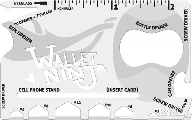 18в1 Multitool Ninja Wallet мултифункционална джобна отвертка, снимка 11 - Подаръци за мъже - 40144974