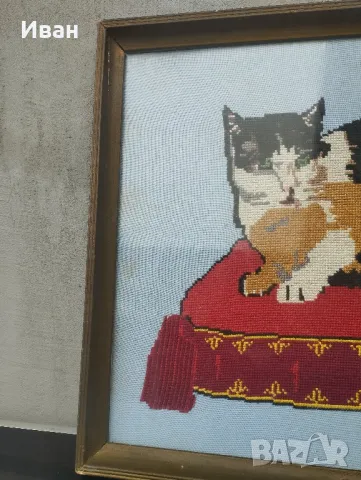 Ръчно изработен гоблен котка , снимка 8 - Гоблени - 48932866