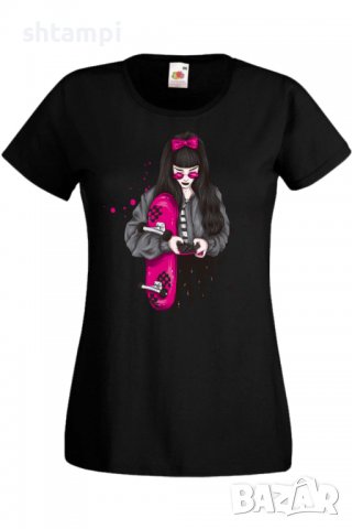 Дамска Тениска Scate woman purple,Изненада,Повод,Подарък,Празник, снимка 10 - Тениски - 37639528