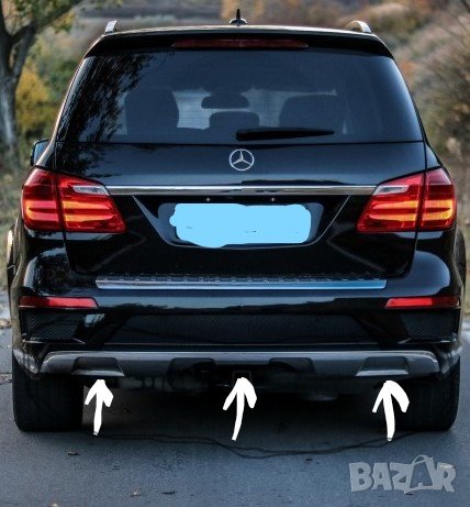 Спойлер добавка хром на задната броня за Mercedes Benz GL X166 /12-15г./  AMG