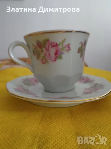 Порцеланов сервиз за кафе с позлатен кант -,,Китка''  Нови Пазар, снимка 6 - Сервизи - 48413320