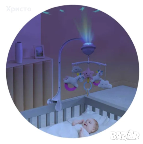 CHIPOLINO Музикална въртележка за легло и кошара с проектор ЕДНОРОГ, снимка 2 - Музикални играчки - 52945071