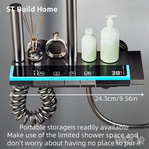 Луксозна 4-скоростна душ глава с дисплей, снимка 2 - Душове - 51139260