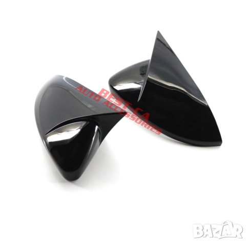 Капаци за огледала със щипки черен пиано лак Batman Style подходящи за Volkswagen Golf Mk7 2013-2019, снимка 3 - Аксесоари и консумативи - 52926624