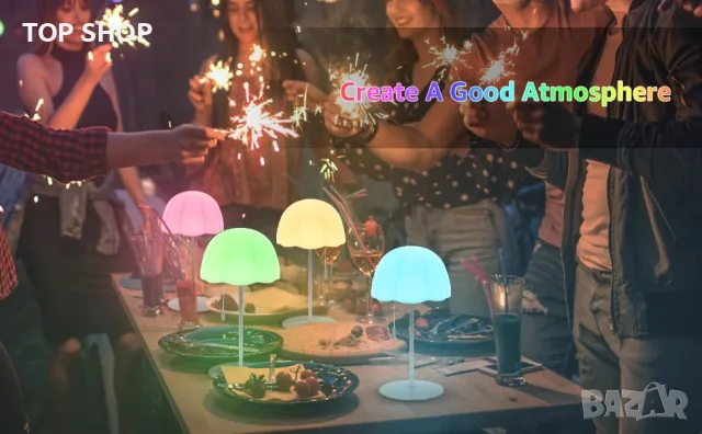 Трапезна LED безжична лампа за маса Димируема с дистанционно, снимка 8 - Настолни лампи - 48938455