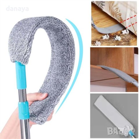 4267 Телескопична плоска четка за почистване на труднодостъпни места, снимка 3 - Мопове, кофи, четки и метли - 43313084