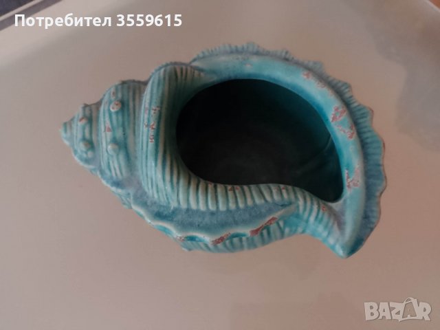керамична тюркоазена раковина от Гърция, снимка 3 - Декорация за дома - 38922557