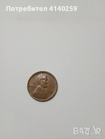 САЩ монета 1 цент 1951 г , снимка 1