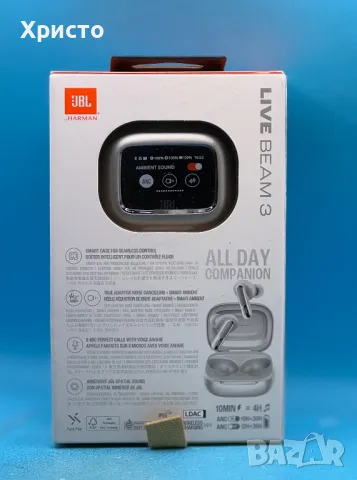 НОВО!!! Слушалки In-Ear JBL Live Beam 3, True Wireless, Bluetooth 5.3, Hi-Res, Smart Case, снимка 6 - Bluetooth слушалки - 48232151