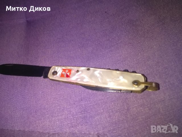  PRADEL марково ножче три части на френската армия седеф 81х65мм без луфт, снимка 4 - Ножове - 44048768