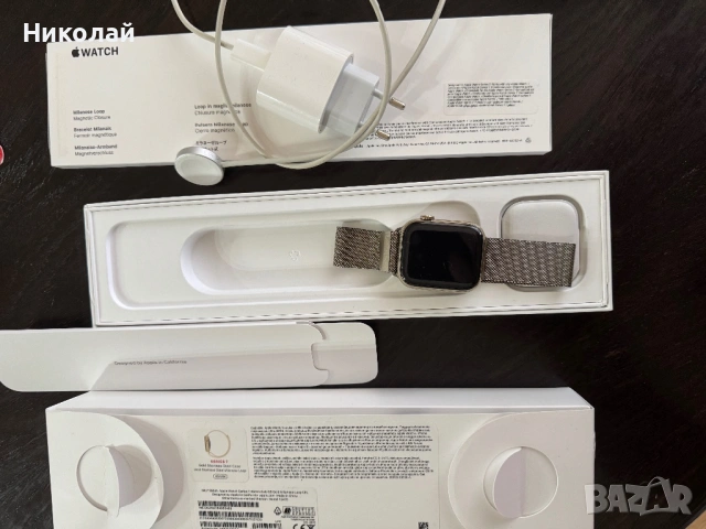 Смарт часовник Apple Watch 7,Cellular,Gold Stainless Steel 45mm,Gold Milanese Loop, снимка 3 - Apple iPhone - 53398731