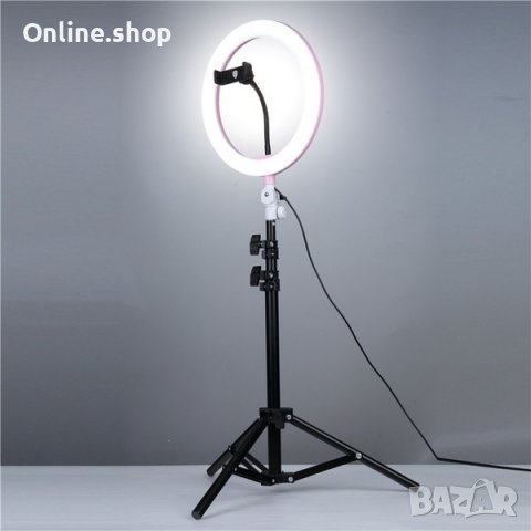 ЛЕД СЕЛФИ РИНГ ЛАМПА ЗА СНИМКИ И ВИДЕО, снимка 4 - Светкавици, студийно осветление - 35488366