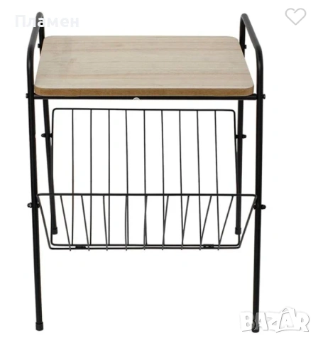 Помощна масичка с отделения за списания с 4 крака 36x29x46 см., снимка 4 - Маси - 53385578