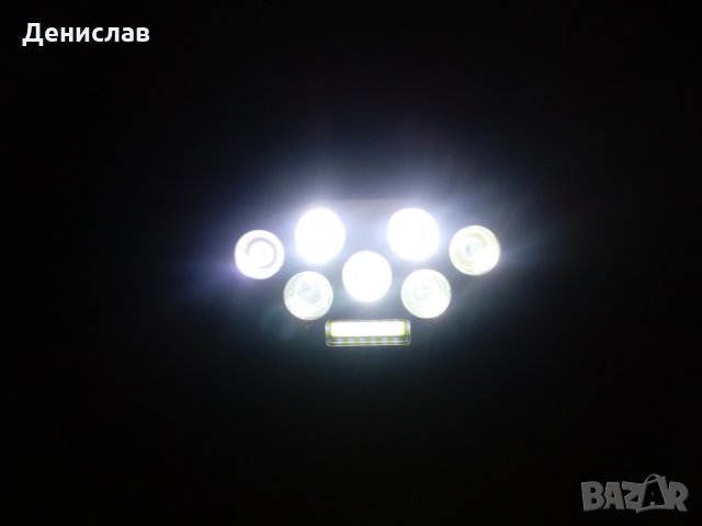 НОВ фенер - челник с 8 диода и 5 функции на светене, снимка 5 - Къмпинг осветление - 26961358