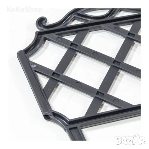 Декоративна ограда-397.5 х29.5 см./черна пластмасова градинска ограда, снимка 6 - Огради и мрежи - 49597755