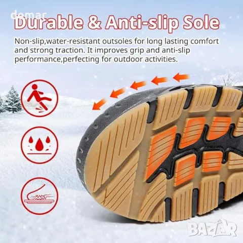 DAZFE Мъжки зимни ботуши, топли водоустойчиви зимни ботуши с кожена подплата, снимка 3 - Мъжки ботуши - 49901767