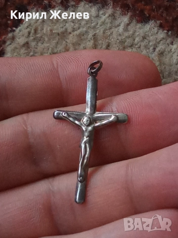 Старо сребърно кръстче 52163, снимка 8 - Колиета, медальони, синджири - 52361146