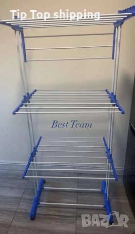 Сгъваем сушилник за дрехи на колелца – практична стойка за сушене на пране