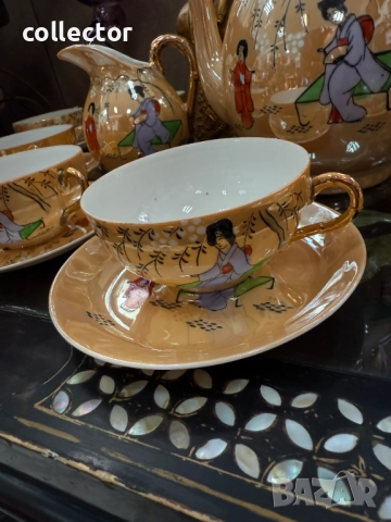 Китайски сервиз от костен порцелан. №7415, снимка 6 - Антикварни и старинни предмети - 51911187