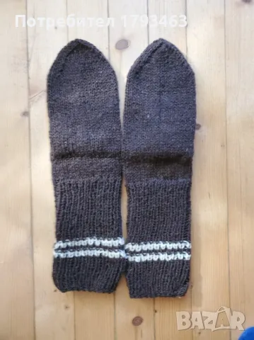 Ръчно плетени мъжки чорапи от вълна размер 46, снимка 1