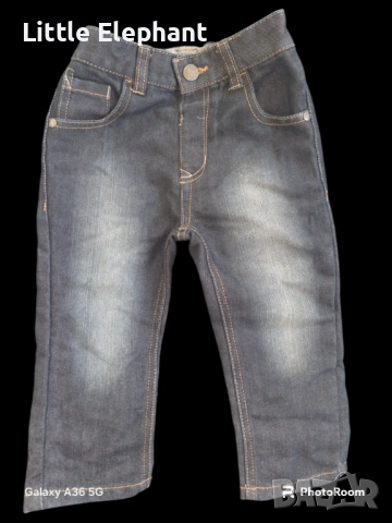 Дънки за момченце на 2-3 год плътен тъмен деним"Stars",Англия/нови