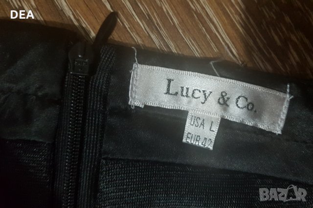 Черна рокля с колан L -25лв НОВА, снимка 6 - Рокли - 32365058