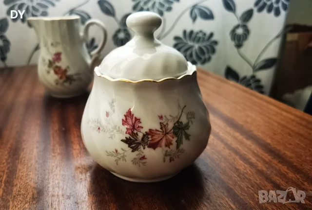 Нов Порцеланов сервиз за кафе 17 части есенни листа, снимка 4 - Сервизи - 51143312