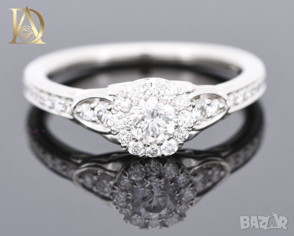 Нов Златен Пръстен с 0.82кт Естествени Диаманти