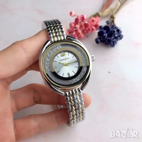 Кристален дамски ръчен часовник Swarovski, Сваровски, бижу, снимка 4 - Дамски - 52220898