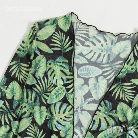 Дамски моден бански костюм от три части с тропически принт, снимка 4 - Бански костюми - 40550205