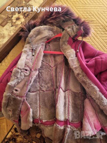 Дамско зимно палто от телешка кожа, снимка 2 - Палта, манта - 43570975