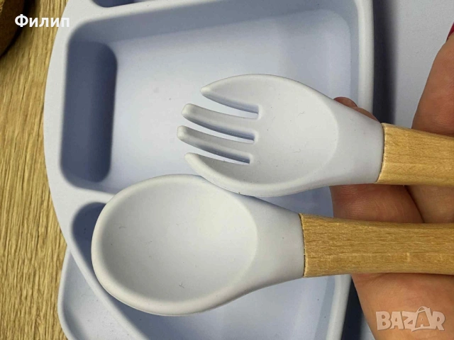 Бебешки комплект за хранене BamBina, снимка 2 - Прибори, съдове, шишета и биберони - 53424916