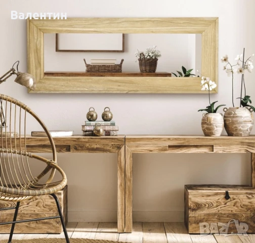 Огледало с дървена рамка 150х60, снимка 2 - Декорация за дома - 50879532