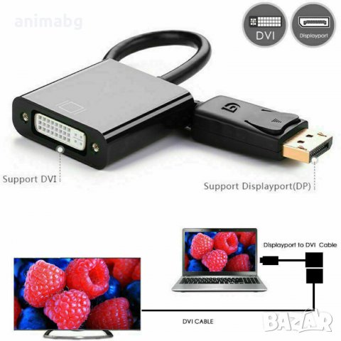 ANIMABG Display Port Male към DVI преобразувател, снимка 6 - Други - 33319600
