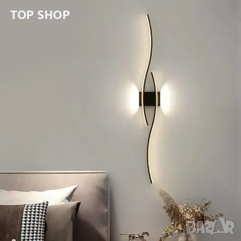 Красива модерна LED стенна вътрешна лампа, 27W LED топло бяло 3000K, 5,5 * 14 * 89 cm, черна ; бяла