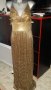 Нова бутикова официална златиста дълга рокля, снимка 8