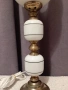 Красива старинна лампа с бял стъклен абажур, снимка 3