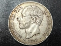 СРЕБРО Испания 5 песети 1885, снимка 1